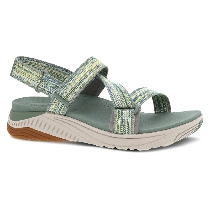 Save Big Dansko Rayna Multi Webbing Sandal in Sage & Black
