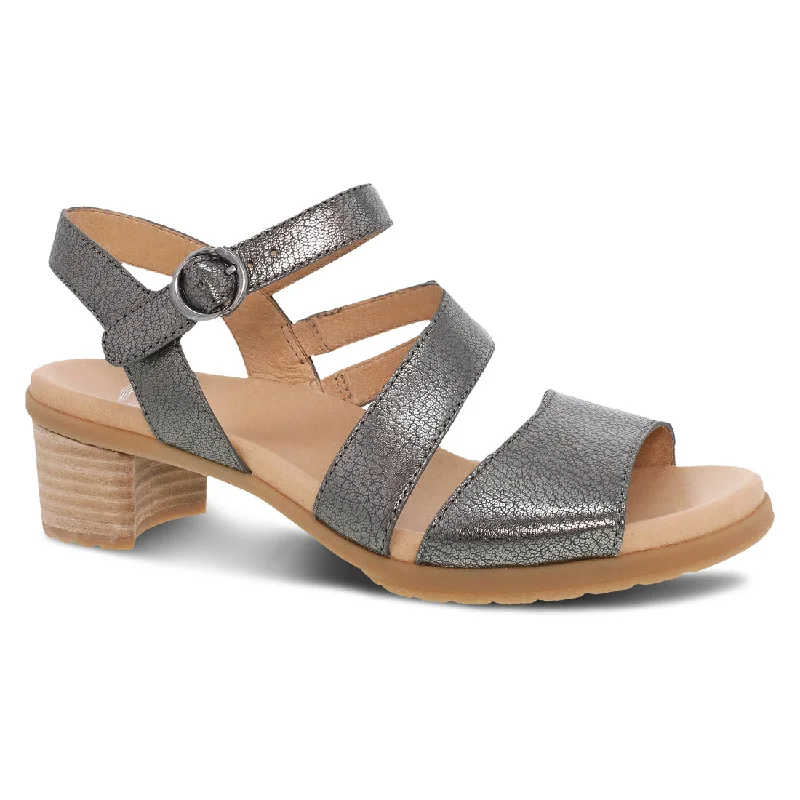 Lightweight Fashion Shoes Dansko Tansy in Gunmetal Metallic Leather