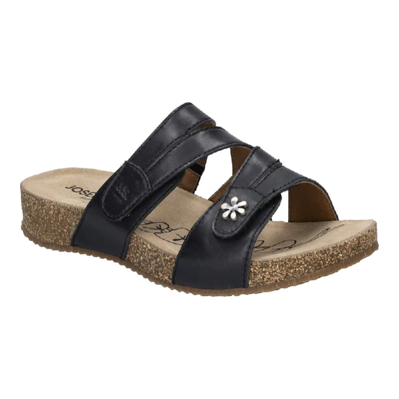 Effortless Slip-On Shoes Josef Seibel Tonga 82 Sandal  in Black & Camel
