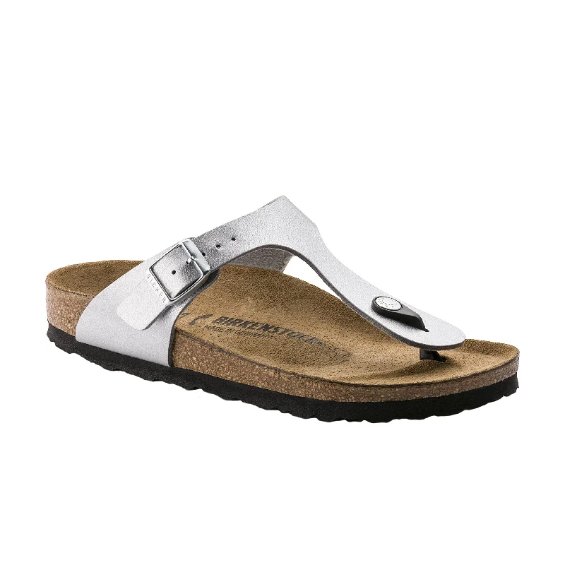 Chic Breathable Shoes Gizeh Silver Birko-Flor