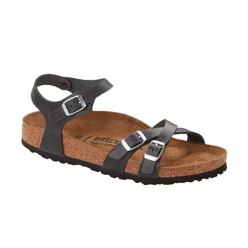 Comfortable Stretchy Shoes Kumba Black Oiled Leather
