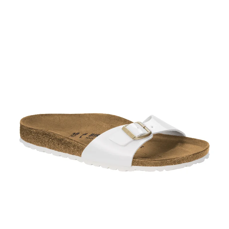 Trendy And Breathable Shoes Madrid Patent White Birko-Flor