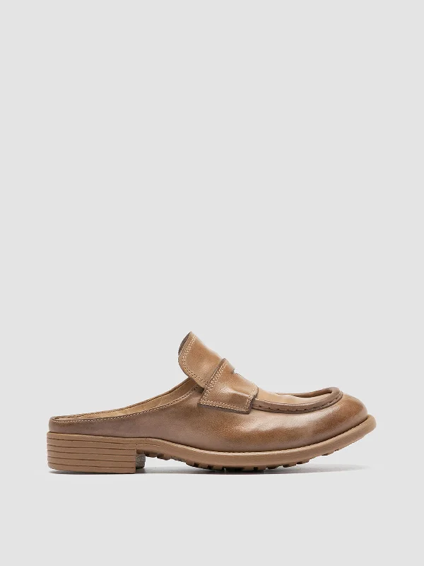 Hot Styles CALIXTE 063 - Taupe Leather Mule Sandals