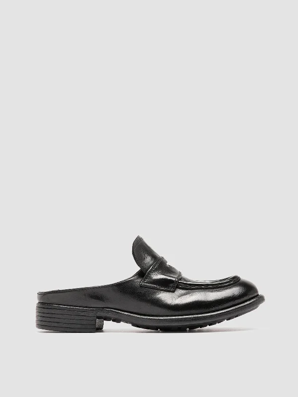 Seasonal Fashion CALIXTE 063 - Black Leather Mule Sandals