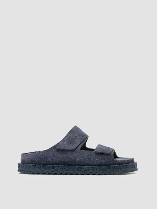 Chic Trend Collection SANDS 105 - Blue Suede Slide Sandals