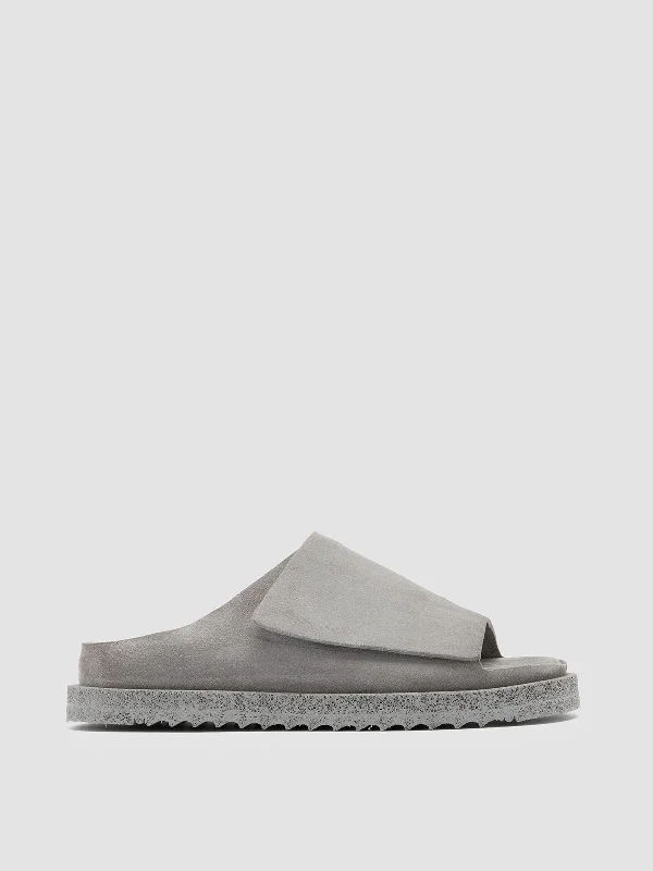 Chic & Cozy Collection SANDS 106 - Gray Suede Slide Sandals