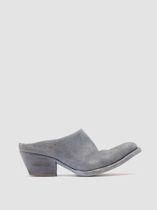 Style Upgrade WANDA DD 101 - Blue Suede Mule Sandals