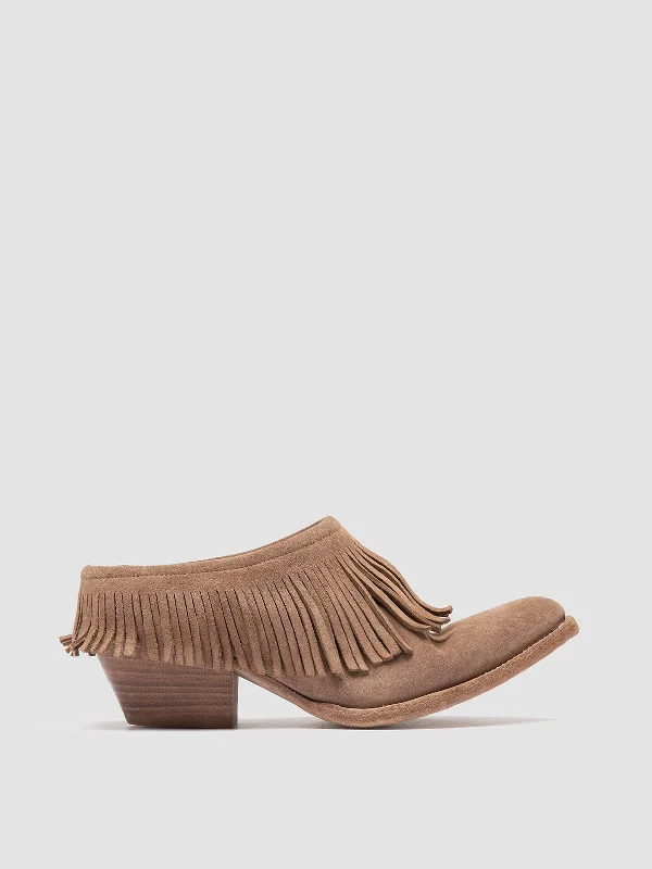 Latest Trends WANDA DD 108 Orice - Beige Suede Mule Sandals