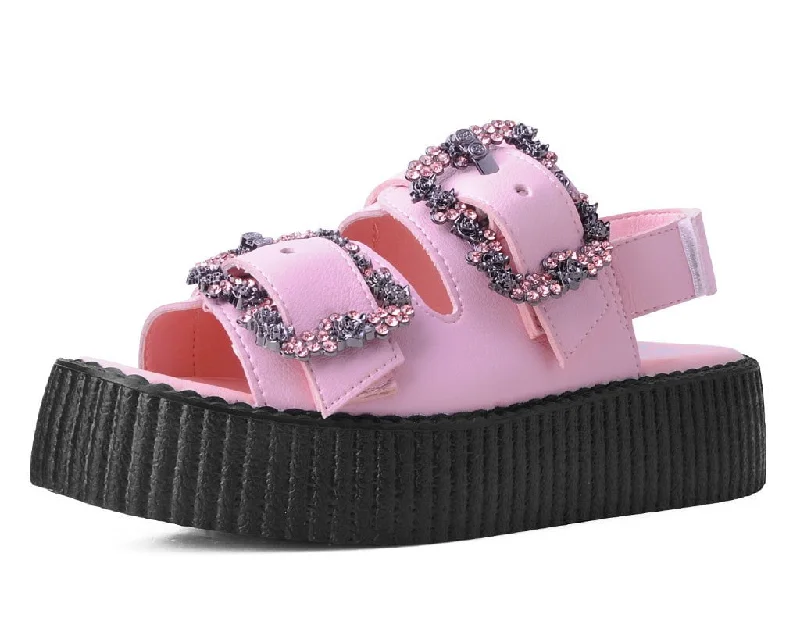 Mega Sale Pink TUKskin™ 2-Buckle Diamond Sandal