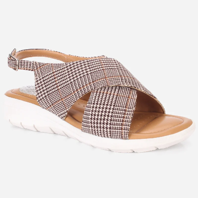 Luxury Fashion Women's "ELENA" Wide Strap Open Toe Sandals