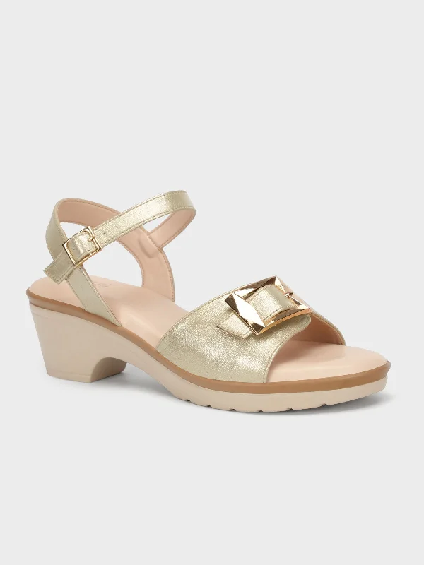 Best-Sellers Women's "TRUONG" Shimmer Block Heel Sandals