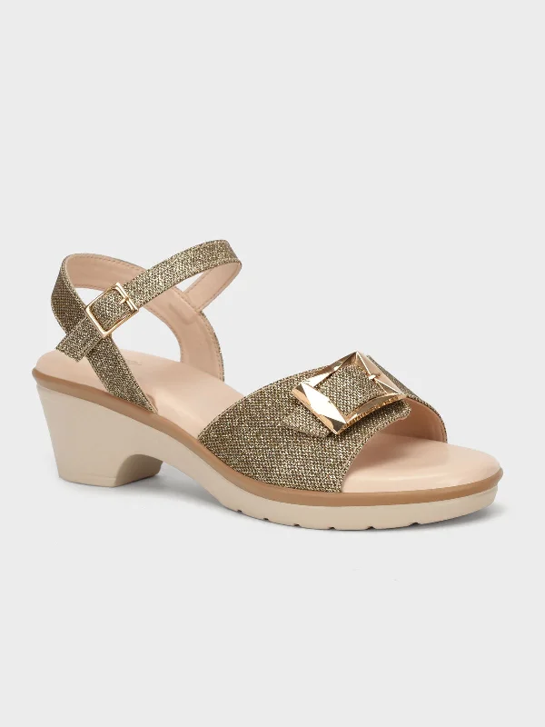 Exclusive Discount Women's "TRUONG" Shimmer Block Heel Sandals