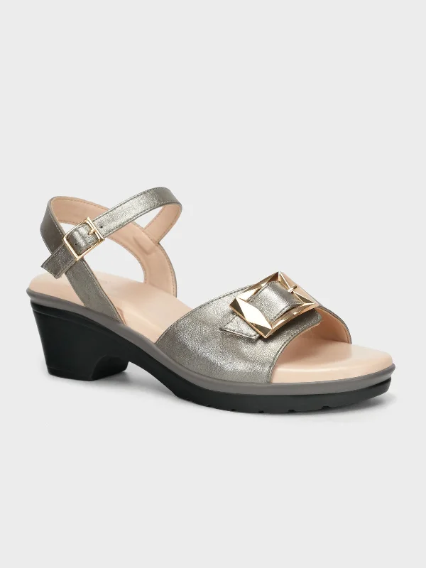 Special Offer Women's "TRUONG" Shimmer Block Heel Sandals